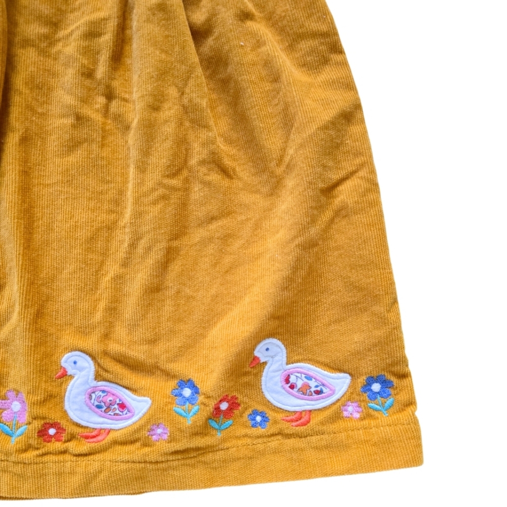 JoJo Maman Bebe Corduroy Dress Duck Embroidered Floral Toddler Girl 12-18m - Picture 2 of 5